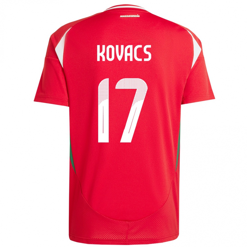 Kids Football Hungary Mátyás Kovács #17 Red Home Jersey 24-26 T-Shirt