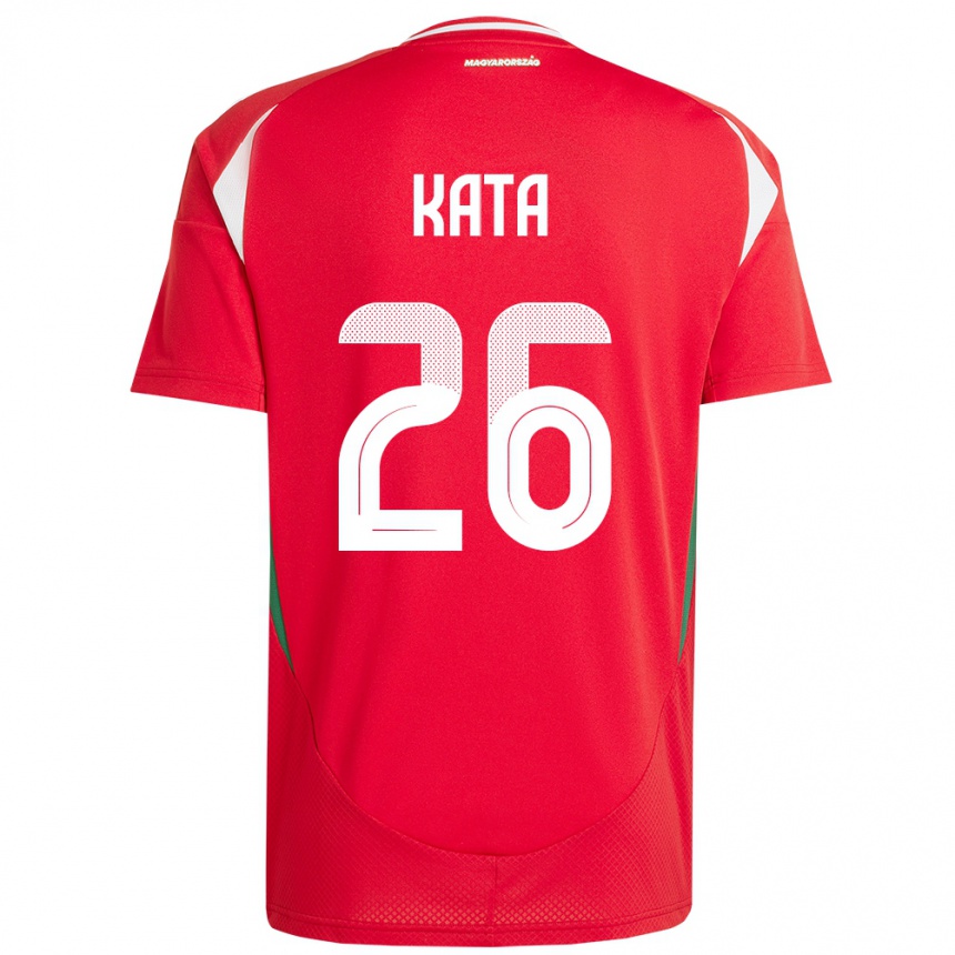 Kids Football Hungary Mihály Kata #26 Red Home Jersey 24-26 T-Shirt