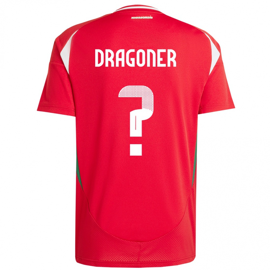 Kids Football Hungary Áron Dragóner #0 Red Home Jersey 24-26 T-Shirt