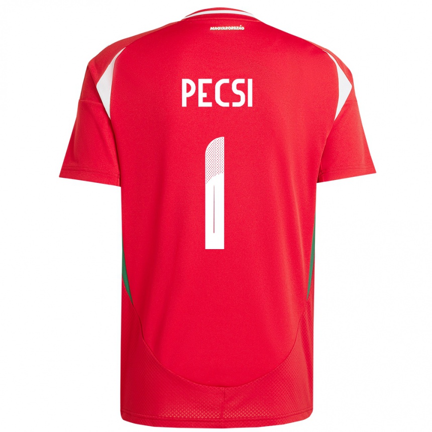 Kids Football Hungary Ármin Pécsi #1 Red Home Jersey 24-26 T-Shirt