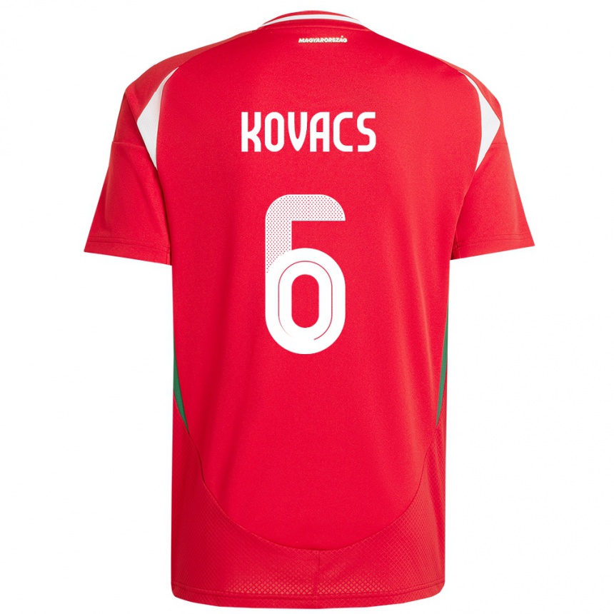 Kids Football Hungary Noel Kovács #6 Red Home Jersey 24-26 T-Shirt