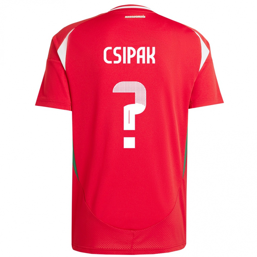 Kids Football Hungary Csongor Csipak #0 Red Home Jersey 24-26 T-Shirt