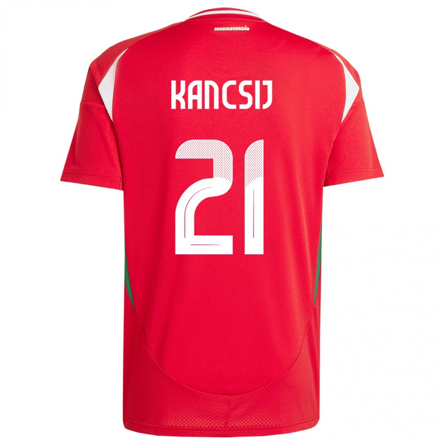 Kids Football Hungary Artúr Kancsij #21 Red Home Jersey 24-26 T-Shirt