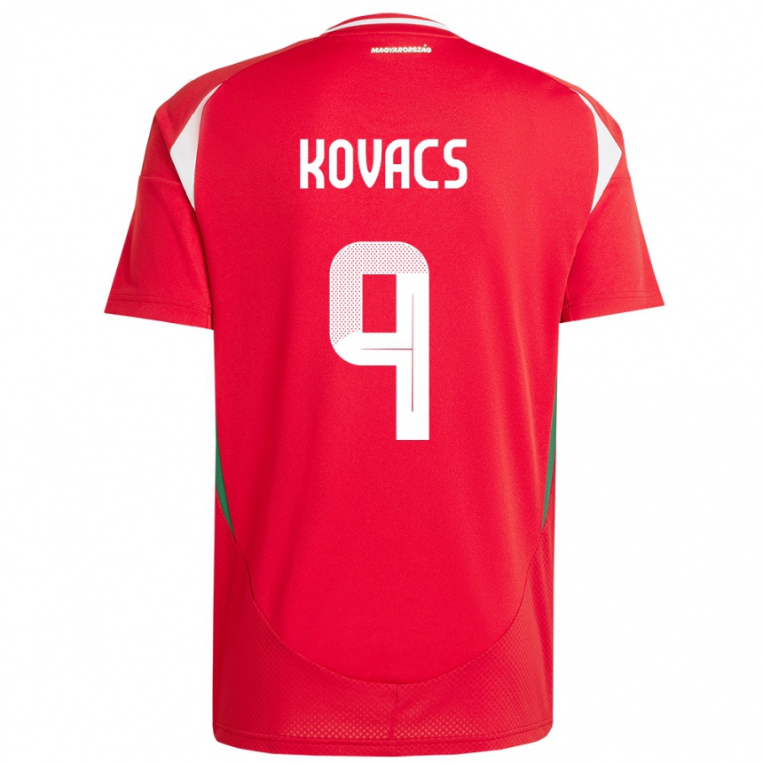 Kids Football Hungary Patrik Kovács #9 Red Home Jersey 24-26 T-Shirt