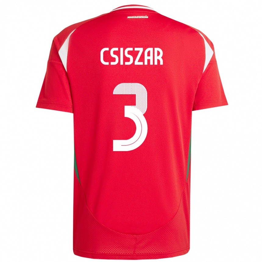 Kids Football Hungary Henrietta Csiszar #3 Red Home Jersey 24-26 T-Shirt