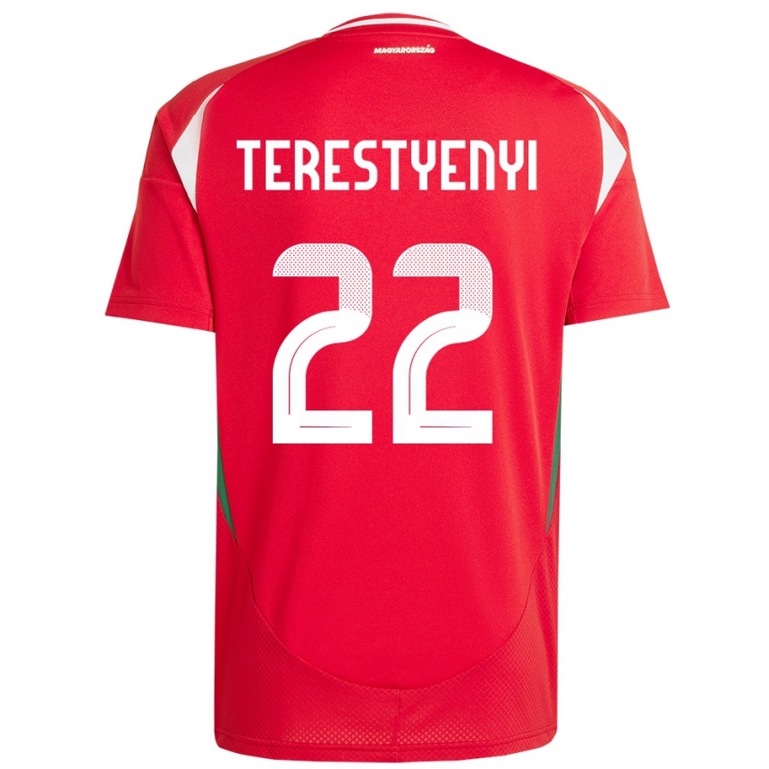 Kids Football Hungary Anna Terestyényi #22 Red Home Jersey 24-26 T-Shirt