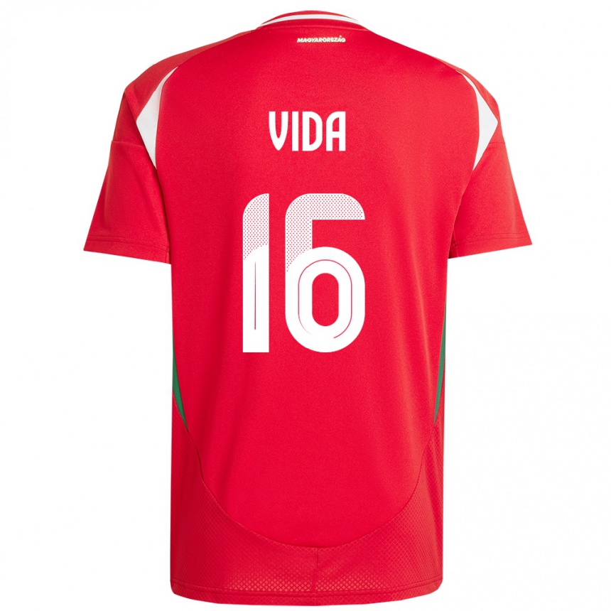 Kids Football Hungary Boglárka Vida #16 Red Home Jersey 24-26 T-Shirt