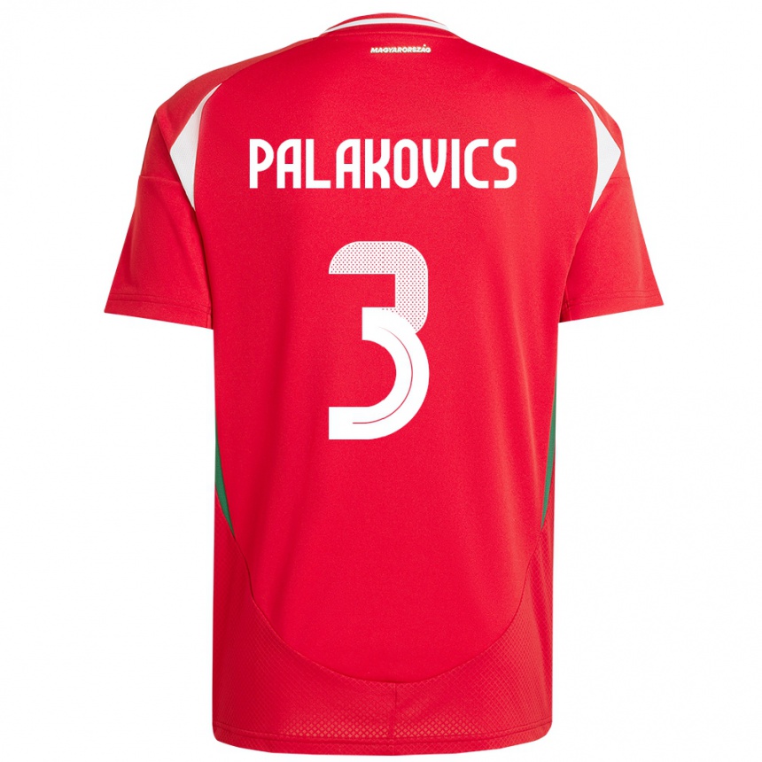 Kids Football Hungary Laura Palakovics #3 Red Home Jersey 24-26 T-Shirt