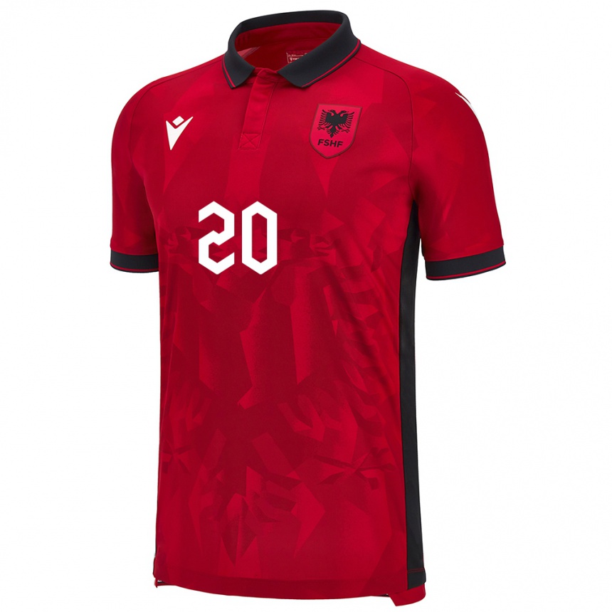 Kids Football Albania Ylber Ramadani #20 Red Home Jersey 24-26 T-Shirt