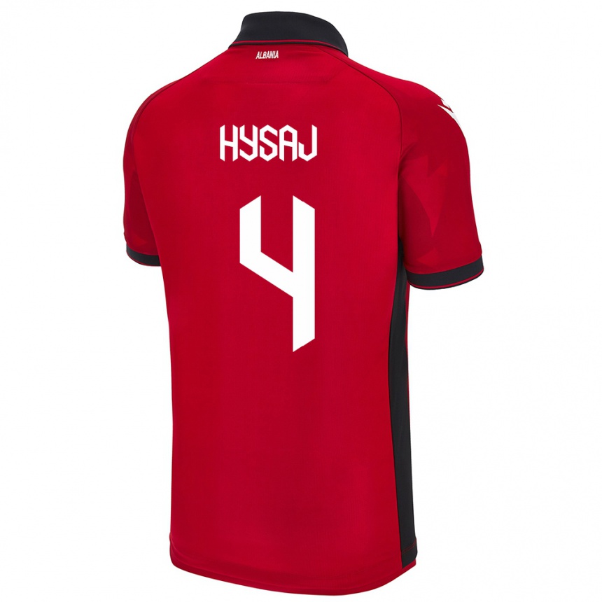 Kids Football Albania Elseid Hysaj #4 Red Home Jersey 24-26 T-Shirt