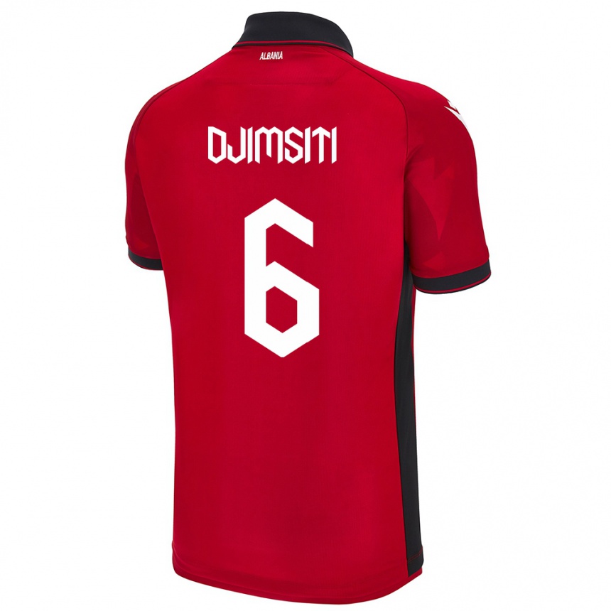 Kids Football Albania Berat Djimsiti #6 Red Home Jersey 24-26 T-Shirt