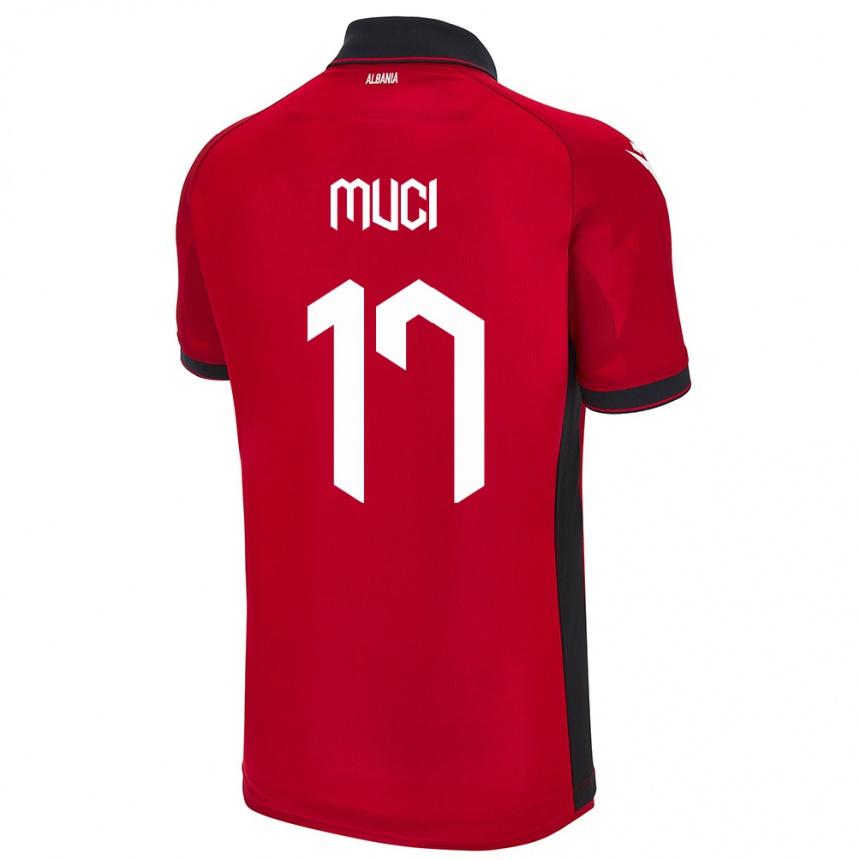 Kids Football Albania Ernest Muci #17 Red Home Jersey 24-26 T-Shirt