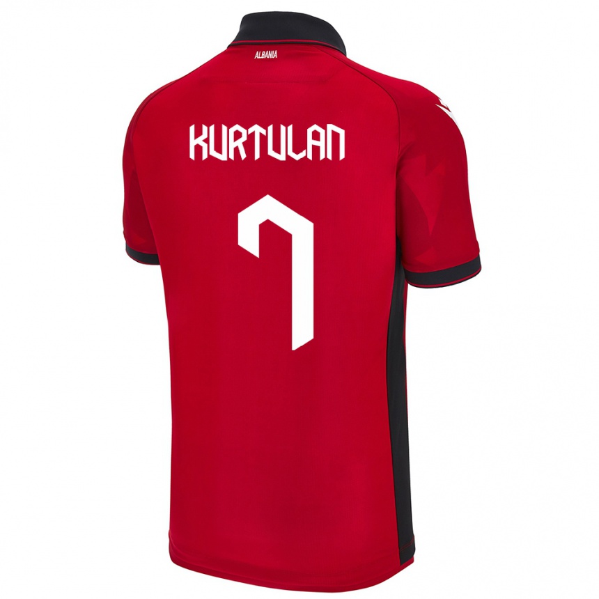 Kids Football Albania Arda Kurtulan #7 Red Home Jersey 24-26 T-Shirt