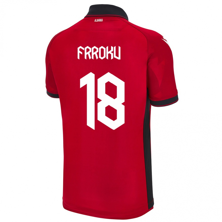 Kids Football Albania Leandro Frroku #18 Red Home Jersey 24-26 T-Shirt