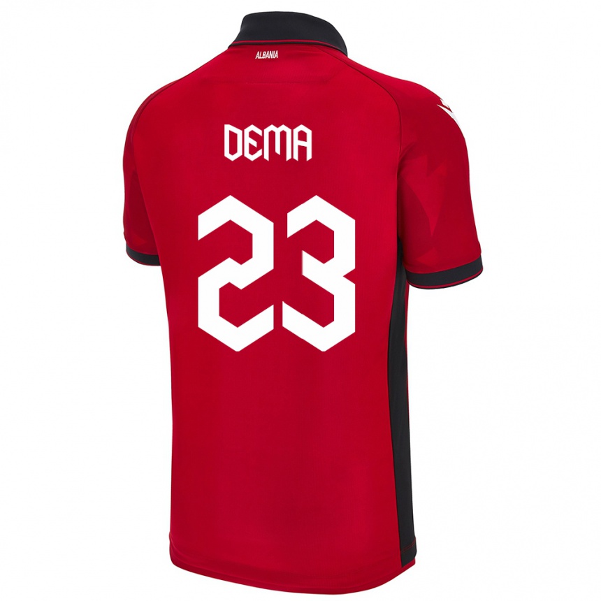 Kids Football Albania Endri Dema #23 Red Home Jersey 24-26 T-Shirt