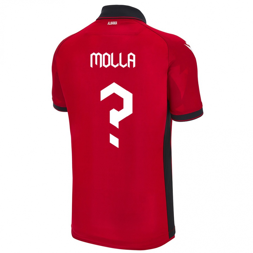 Kids Football Albania Marco Molla #0 Red Home Jersey 24-26 T-Shirt