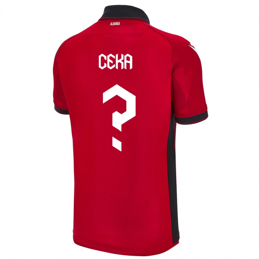 Kids Football Albania Fatmir Ceka #0 Red Home Jersey 24-26 T-Shirt