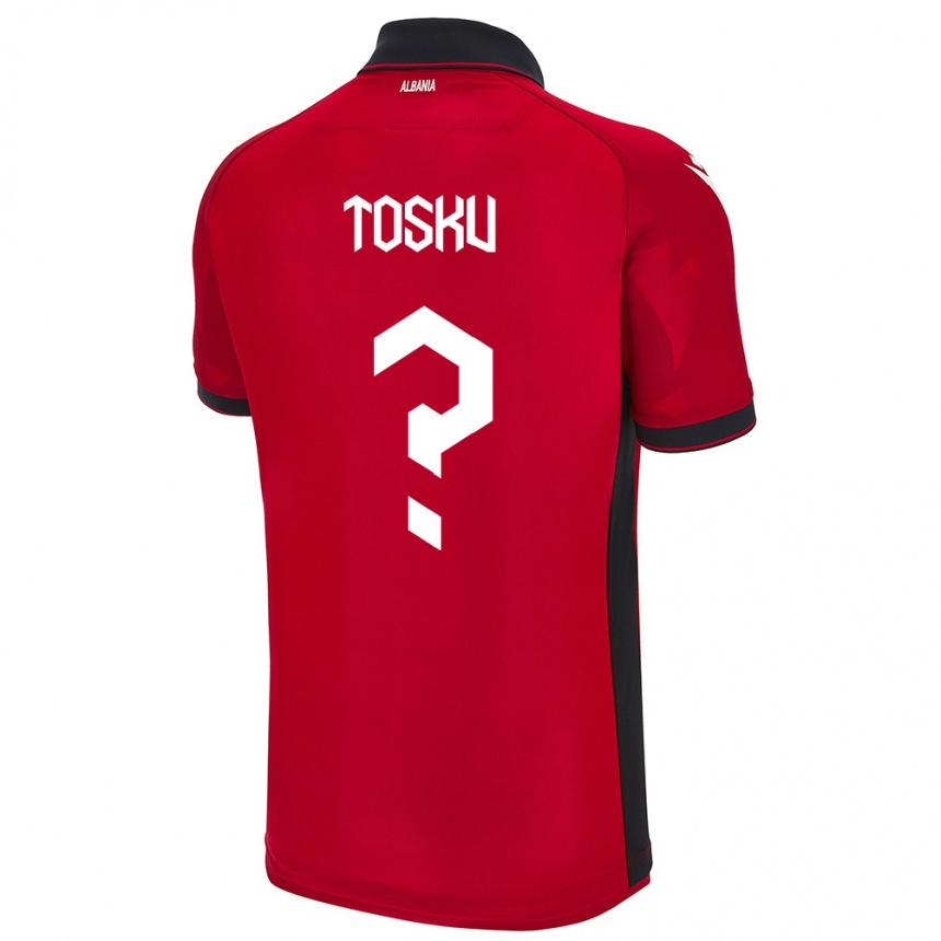 Kids Football Albania Frederik Tosku #0 Red Home Jersey 24-26 T-Shirt