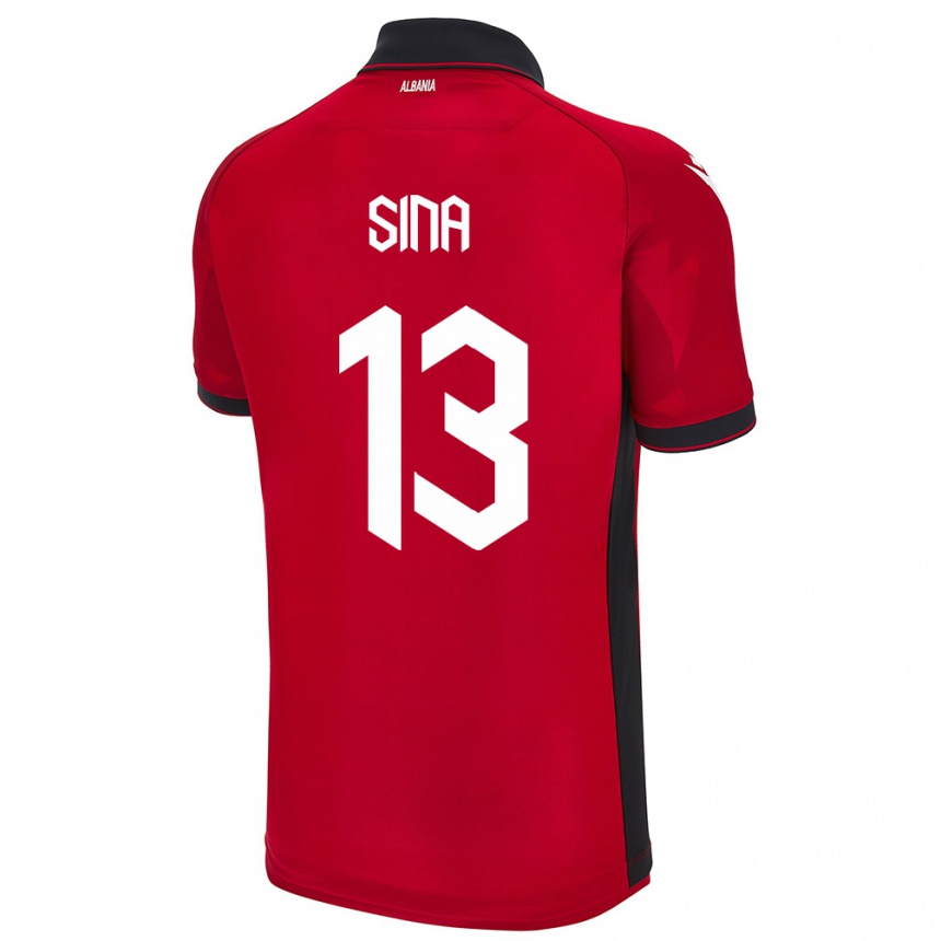 Kids Football Albania Samuele Sina #13 Red Home Jersey 24-26 T-Shirt