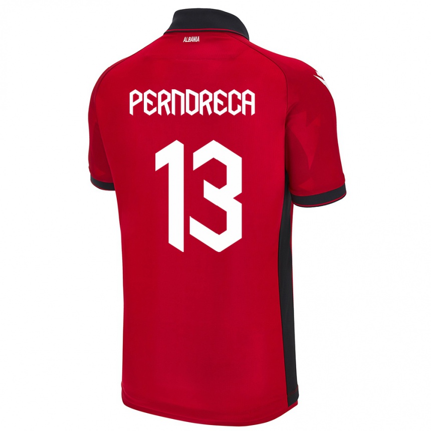 Kids Football Albania Fabjan Perndreca #13 Red Home Jersey 24-26 T-Shirt