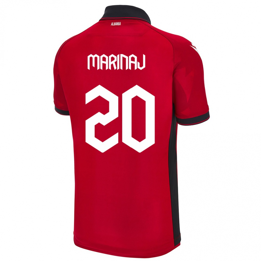 Kids Football Albania Kledi Marinaj #20 Red Home Jersey 24-26 T-Shirt