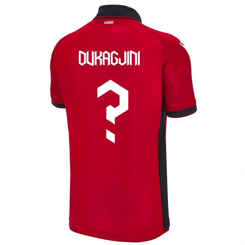 Kids Football Albania Rinor Dukagjini #0 Red Home Jersey 24-26 T-Shirt