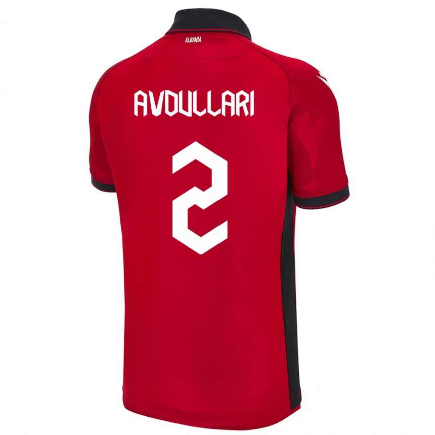 Kids Football Albania Davide Avdullari #2 Red Home Jersey 24-26 T-Shirt