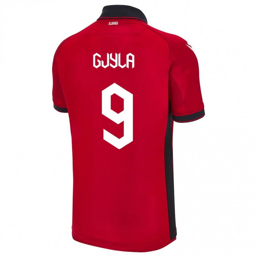 Kids Football Albania Brayan Gjyla #9 Red Home Jersey 24-26 T-Shirt