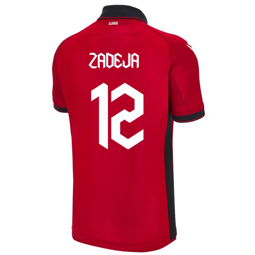 Kids Football Albania Darius Zadeja #12 Red Home Jersey 24-26 T-Shirt