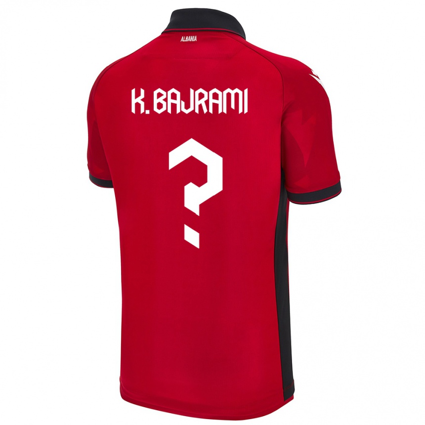 Kids Football Albania Klevi Bajrami #0 Red Home Jersey 24-26 T-Shirt