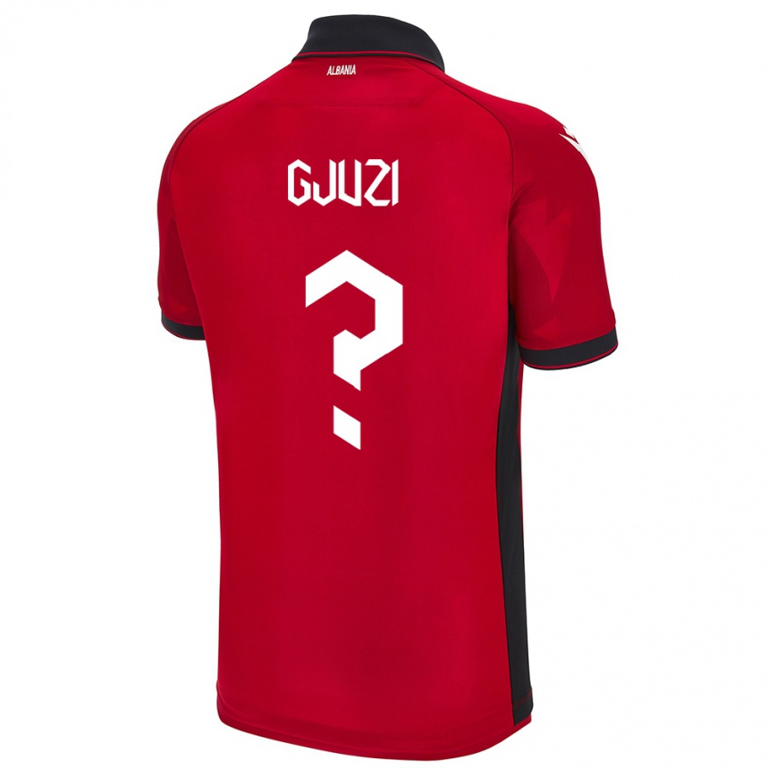 Kids Football Albania Etrit Gjuzi #0 Red Home Jersey 24-26 T-Shirt