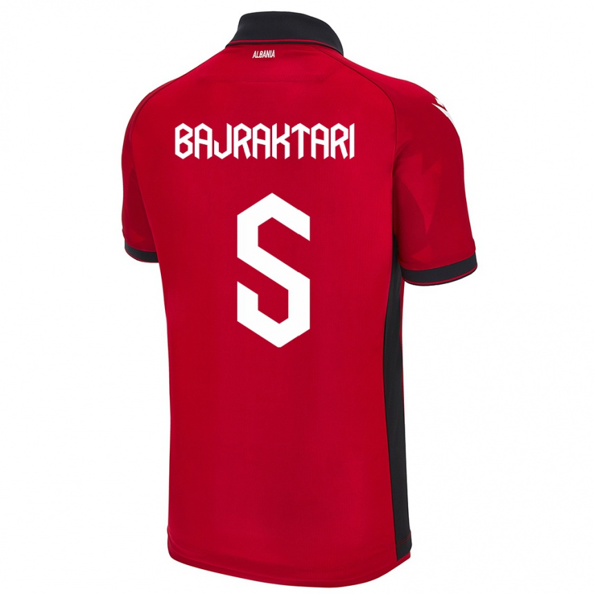 Kids Football Albania Arbiona Bajraktari #5 Red Home Jersey 24-26 T-Shirt