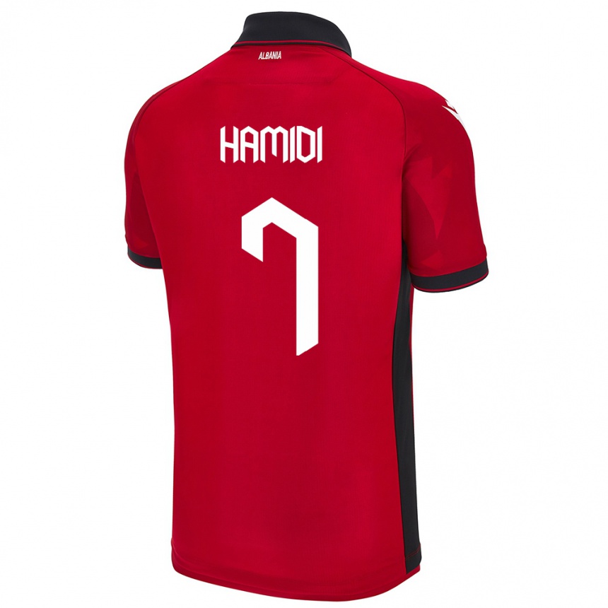 Kids Football Albania Mimoza Hamidi #7 Red Home Jersey 24-26 T-Shirt