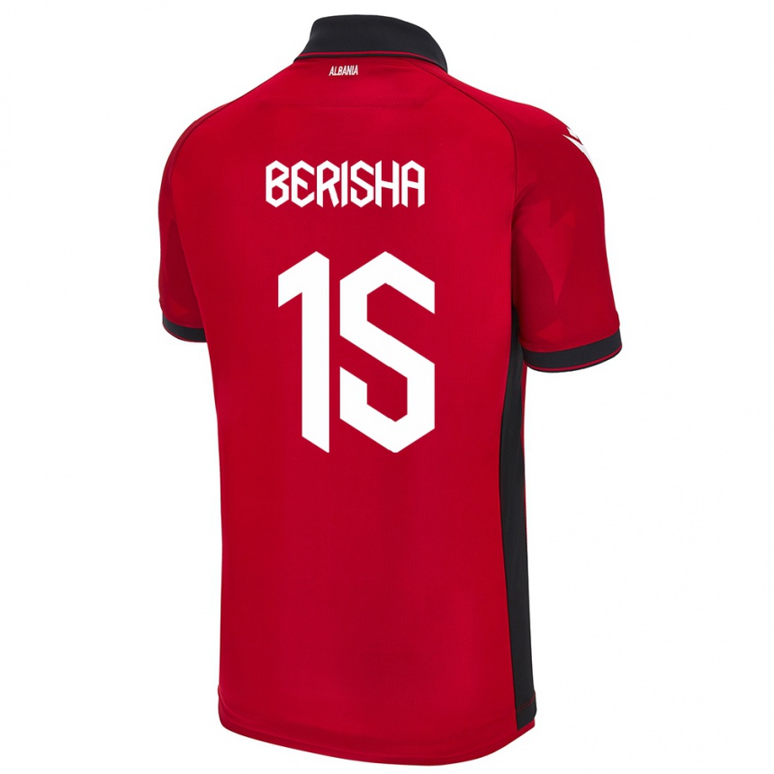 Kids Football Albania Gresa Berisha #15 Red Home Jersey 24-26 T-Shirt