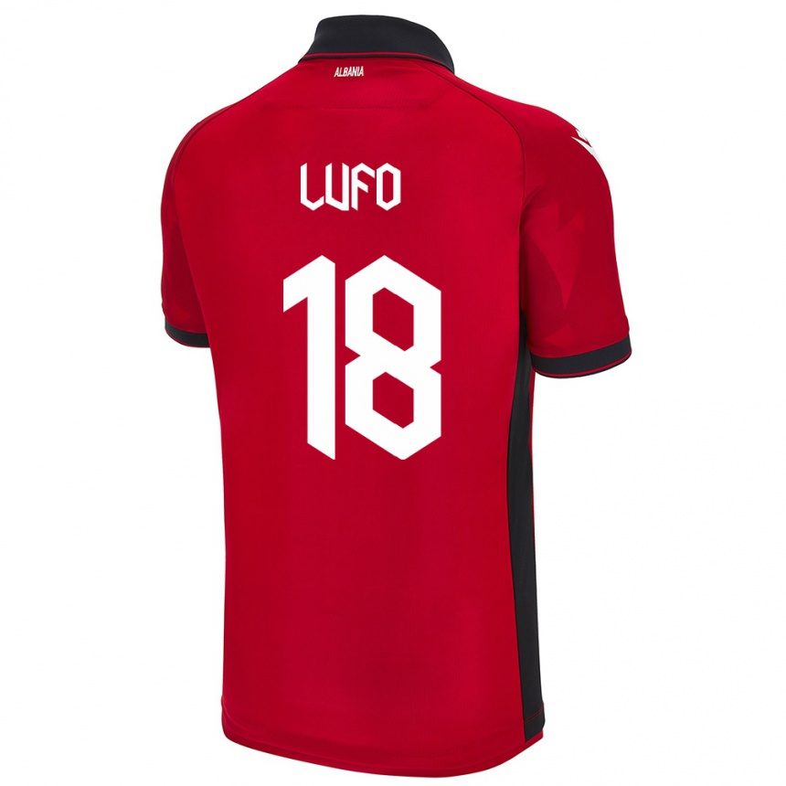 Kids Football Albania Esi Lufo #18 Red Home Jersey 24-26 T-Shirt