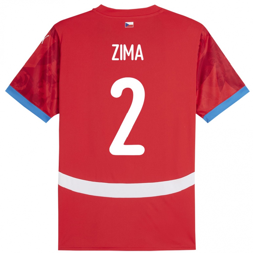 Kids Football Czech Republic David Zima #2 Red Home Jersey 24-26 T-Shirt