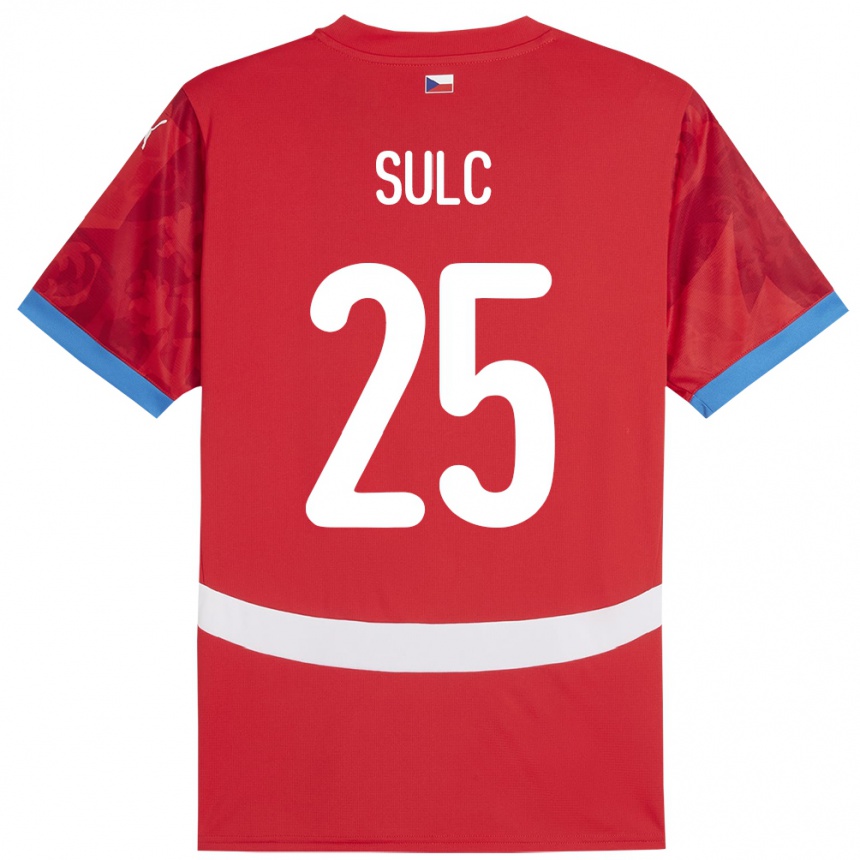 Kids Football Czech Republic Pavel Sulc #25 Red Home Jersey 24-26 T-Shirt