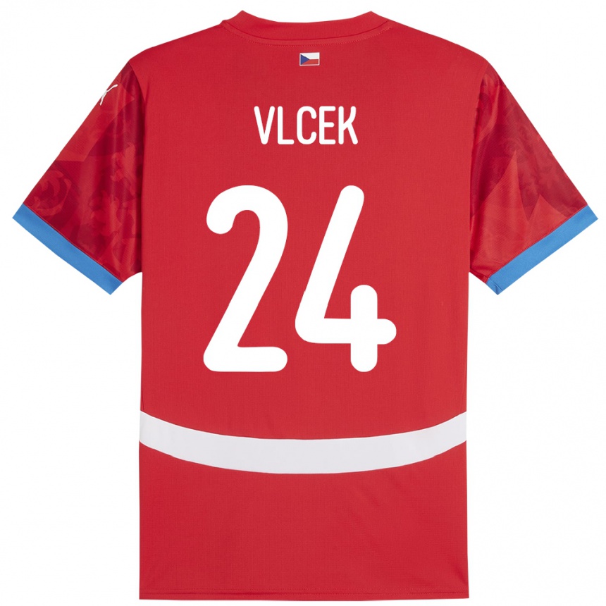 Kids Football Czech Republic Tomas Vlcek #24 Red Home Jersey 24-26 T-Shirt