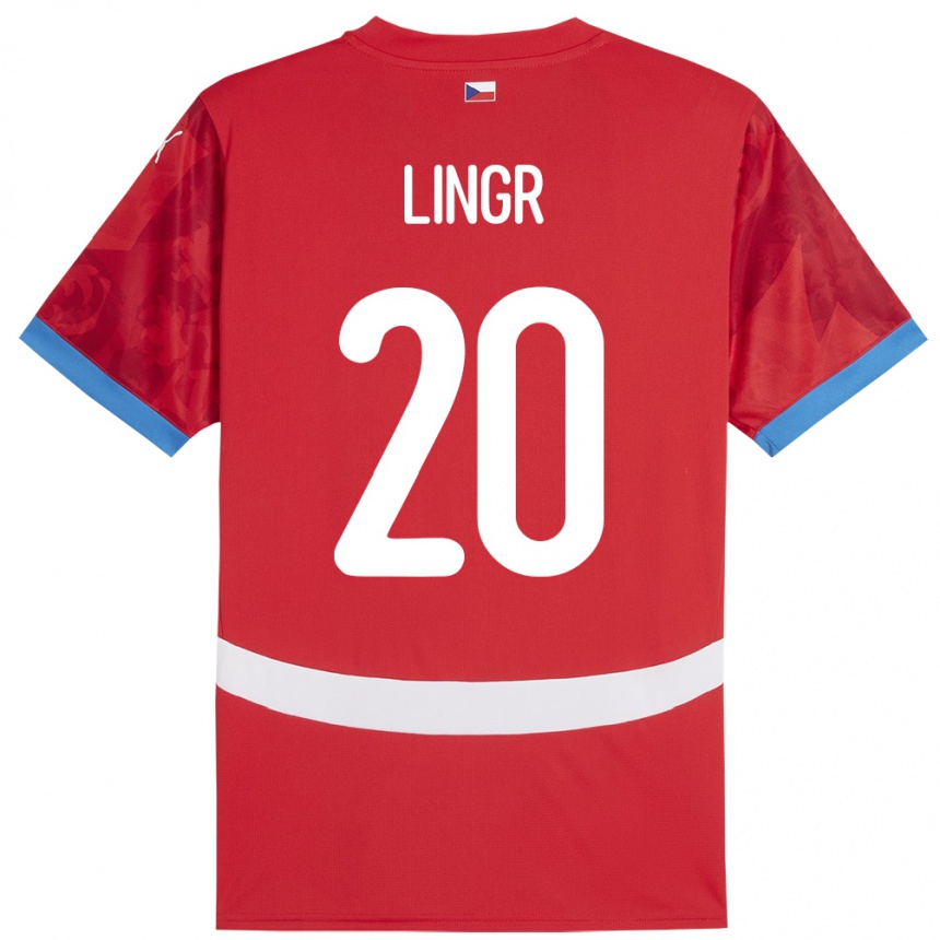 Kids Football Czech Republic Ondrej Lingr #20 Red Home Jersey 24-26 T-Shirt