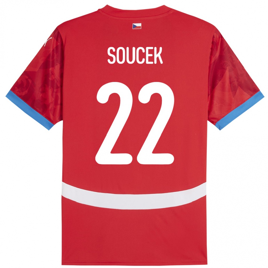 Kids Football Czech Republic Tomas Soucek #22 Red Home Jersey 24-26 T-Shirt