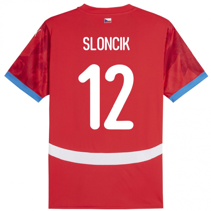 Kids Football Czech Republic Tom Sloncik #12 Red Home Jersey 24-26 T-Shirt