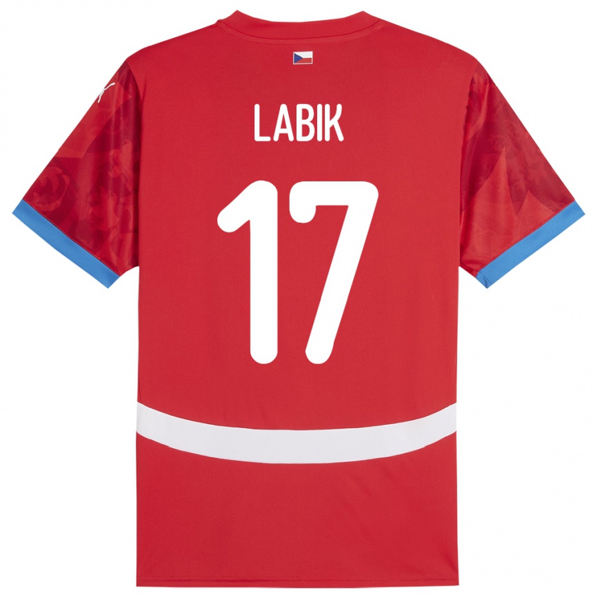 Kids Football Czech Republic Albert Labik #17 Red Home Jersey 24-26 T-Shirt