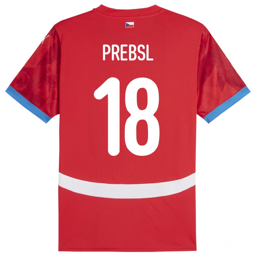 Kids Football Czech Republic Filip Prebsl #18 Red Home Jersey 24-26 T-Shirt