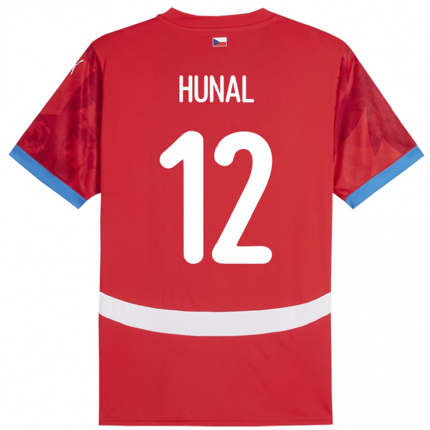 Kids Football Czech Republic Eric Hunal #12 Red Home Jersey 24-26 T-Shirt
