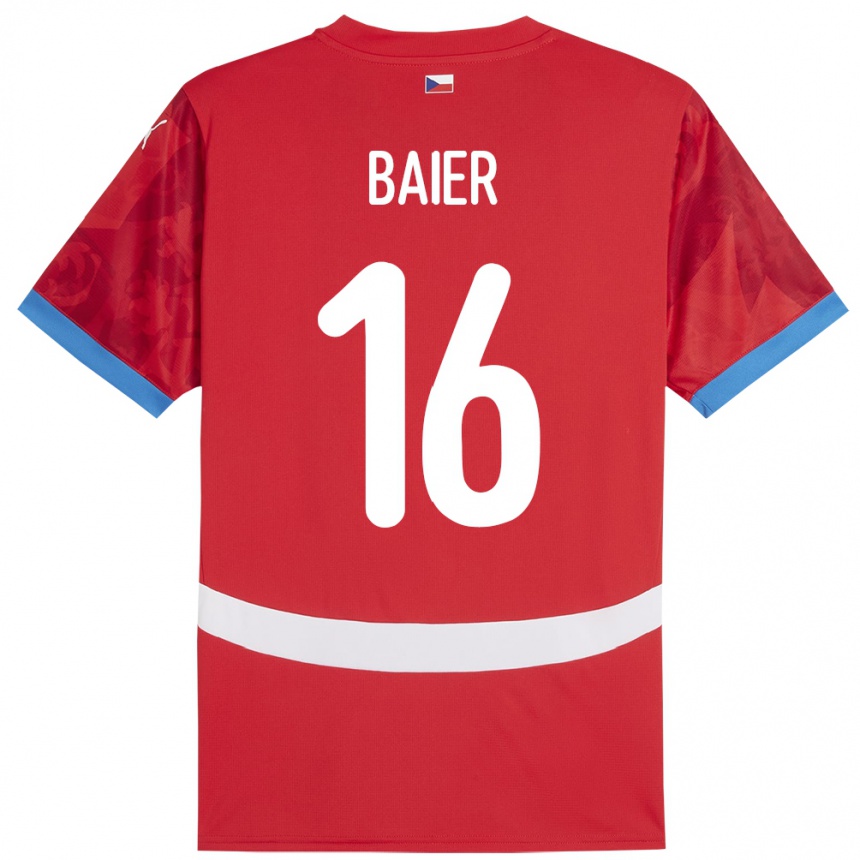 Kids Football Czech Republic Viktor Baier #16 Red Home Jersey 24-26 T-Shirt