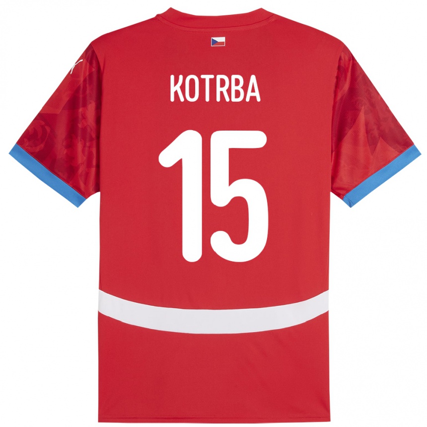 Kids Football Czech Republic Damian Kotrba #15 Red Home Jersey 24-26 T-Shirt