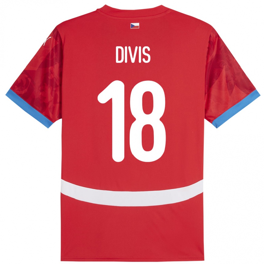 Kids Football Czech Republic Matej Divis #18 Red Home Jersey 24-26 T-Shirt