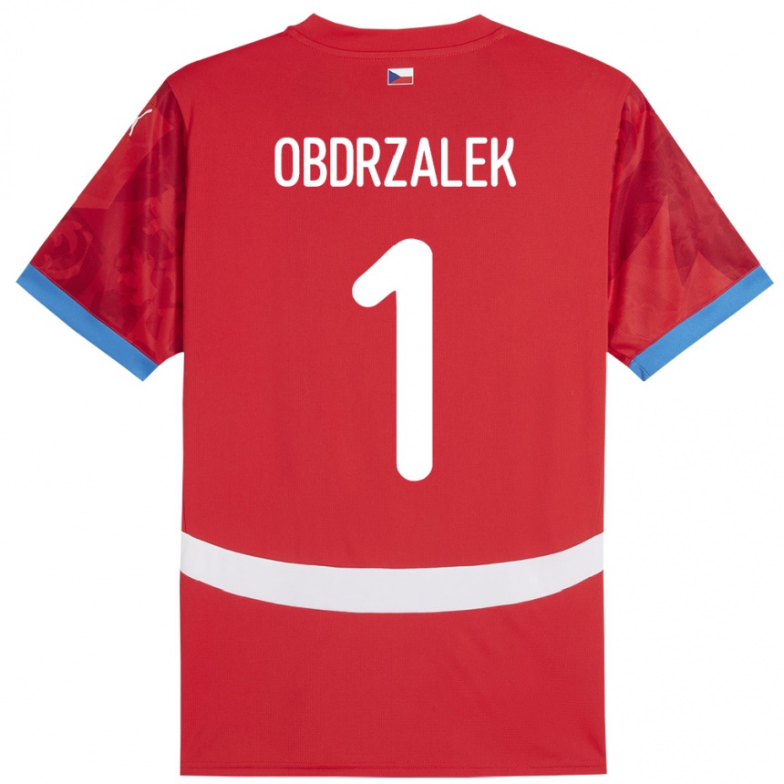 Kids Football Czech Republic Marek Obdrzalek #1 Red Home Jersey 24-26 T-Shirt