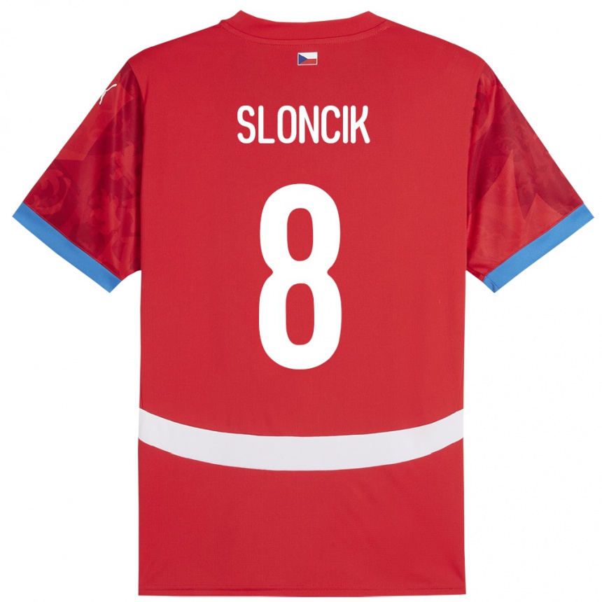 Kids Football Czech Republic Simon Sloncik #8 Red Home Jersey 24-26 T-Shirt