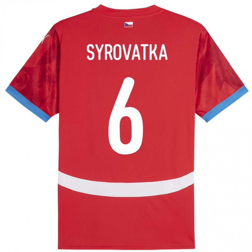 Kids Football Czech Republic Matyas Syrovatka #6 Red Home Jersey 24-26 T-Shirt